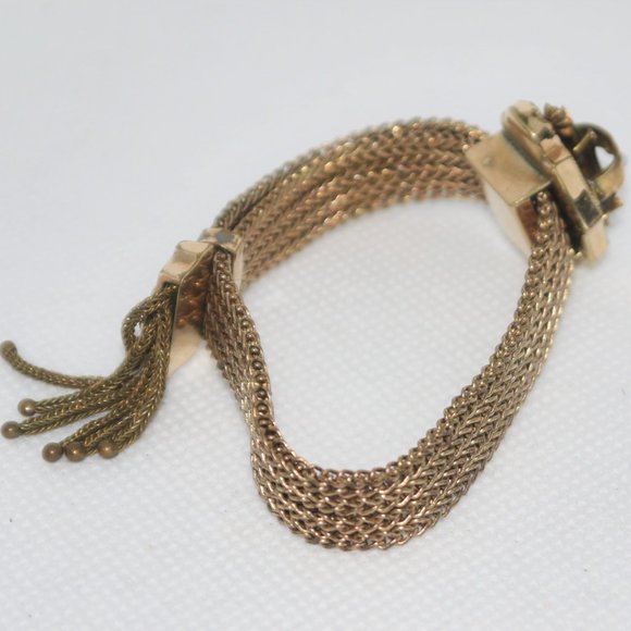 Antique Victorian GF Mesh Slider Bracelet - Picture 2 of 16